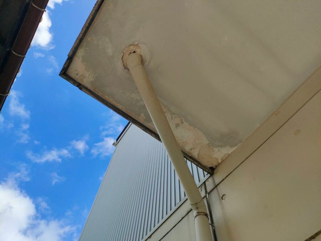 軒天に見られる剥がれと傷み